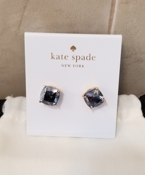 Kate Spade enamel square stud earrings, black - Picture 3 of 3